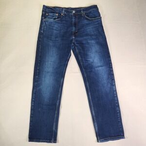 Levis 505 Regular Fit Straight Leg Jeans Mens 36x30 Dark Wash (fit 36W 29.5L)